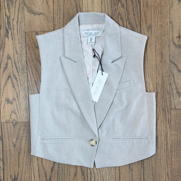 Rachel Zoe Jackets & Blazers - NWT Rachel Zoe Women’s Linen Blend Button Front Vest Size Small